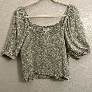 Loft Sage Polka Dot Women's Top